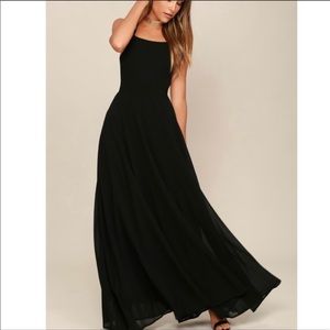 Lulu’s Black Maxi Dress Strappy Back